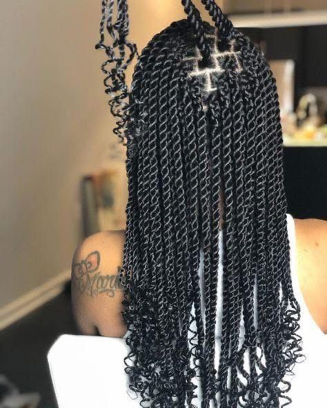 Close-up of twist ends